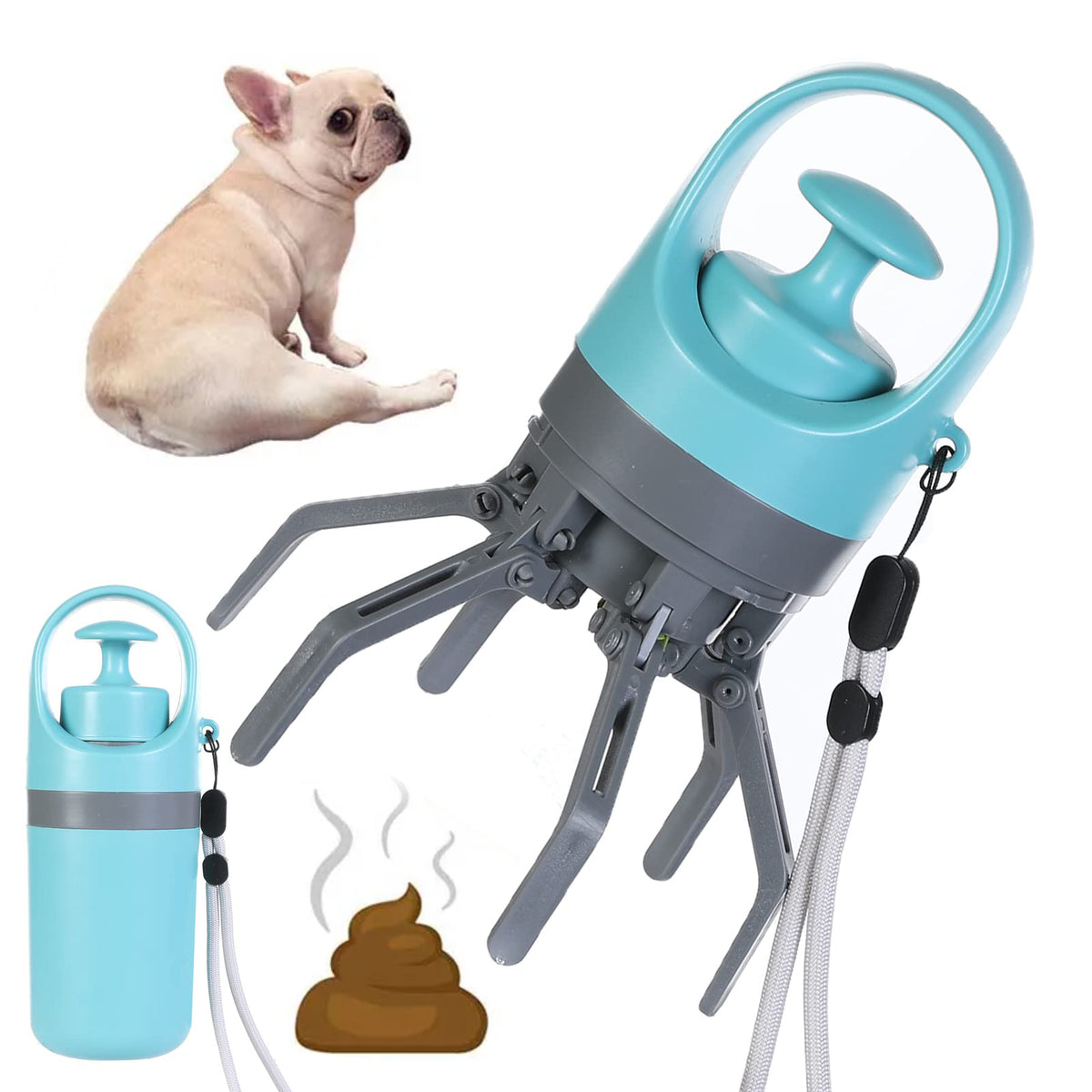 Portable Lightweight Dog Pooper Scooper With Builtin Poop Bag Dispens